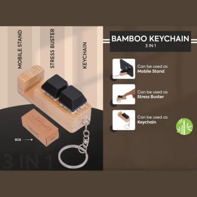 Buy Bamboo 3-in-1 Utility Keychain in bulk for Corporate Gifting | Corporate Gyft