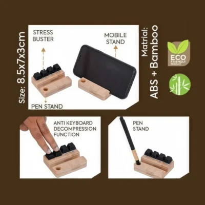 Buy Bamboo Anti Stress Desk Organizer in bulk for Corporate Gifting | Corporate Gyft