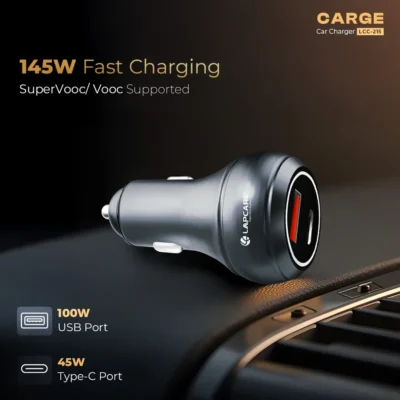 Buy Lapcare Carge 145 Car Charger - Gun Metal in bulk for Corporate Gifting | Corporate Gyft