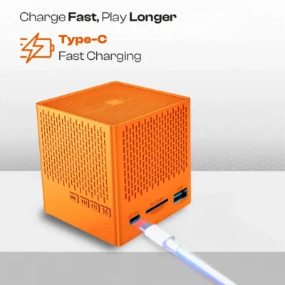 Buy Lapcare Kube Portable Bluetooth Speaker – Orange in bulk for Corporate Gifting | Corporate Gyft