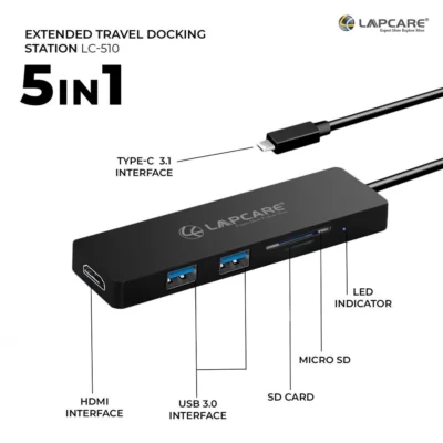 Buy Lapcare Lap-C 5 in 1 Hub in bulk for Corporate Gifting | Corporate Gyft
