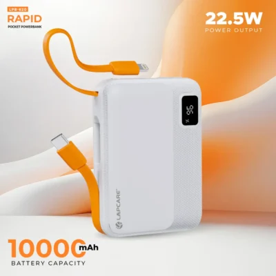 Buy Lapcare Power Bank with Built in Cable in bulk for Corporate Gifting | Corporate Gyft
