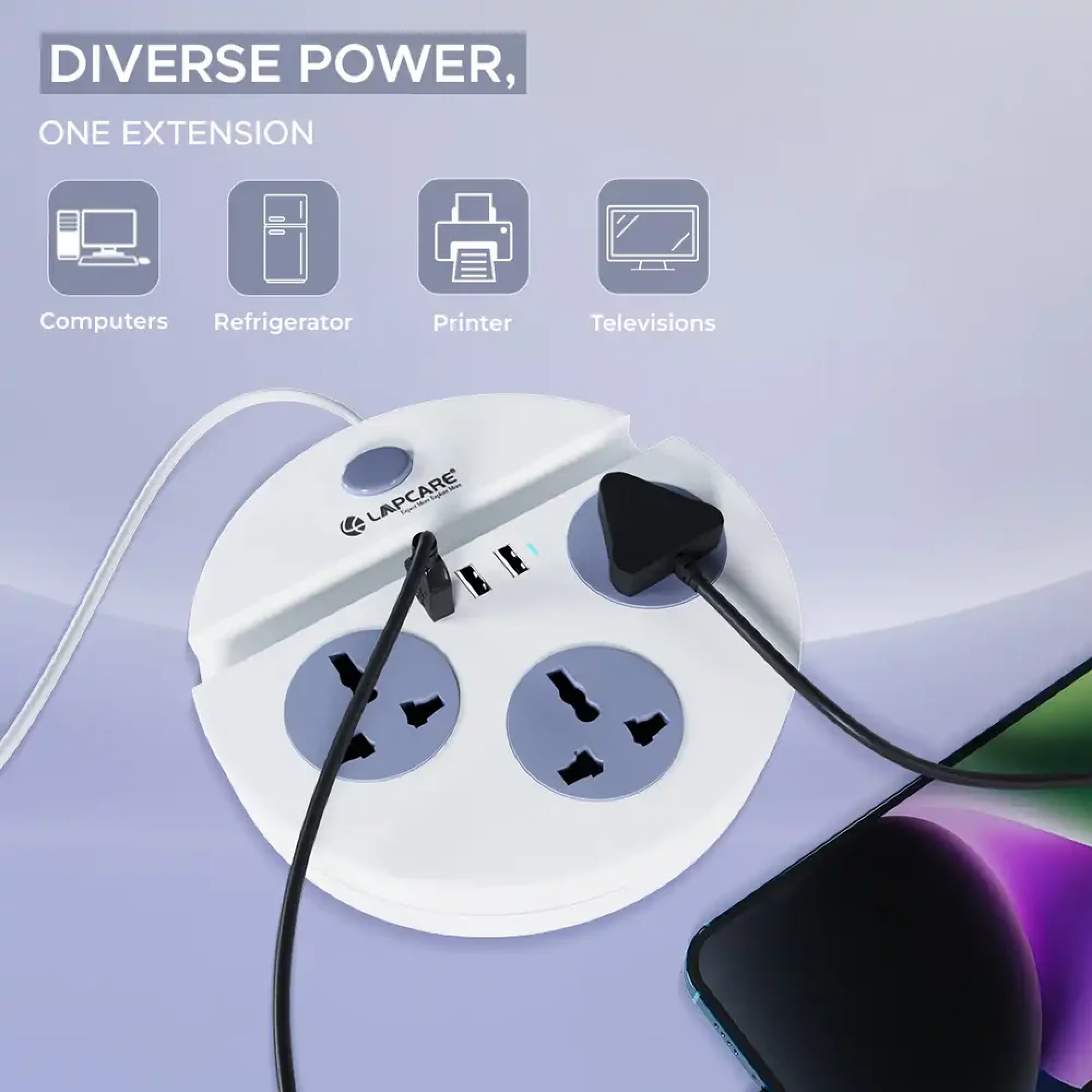 Lapcare Spike Buster Multiple Power Hub Buy Lapcare Spike Buster Multiple Power Hub in bulk for Corporate Gifting | Corporate Gyft