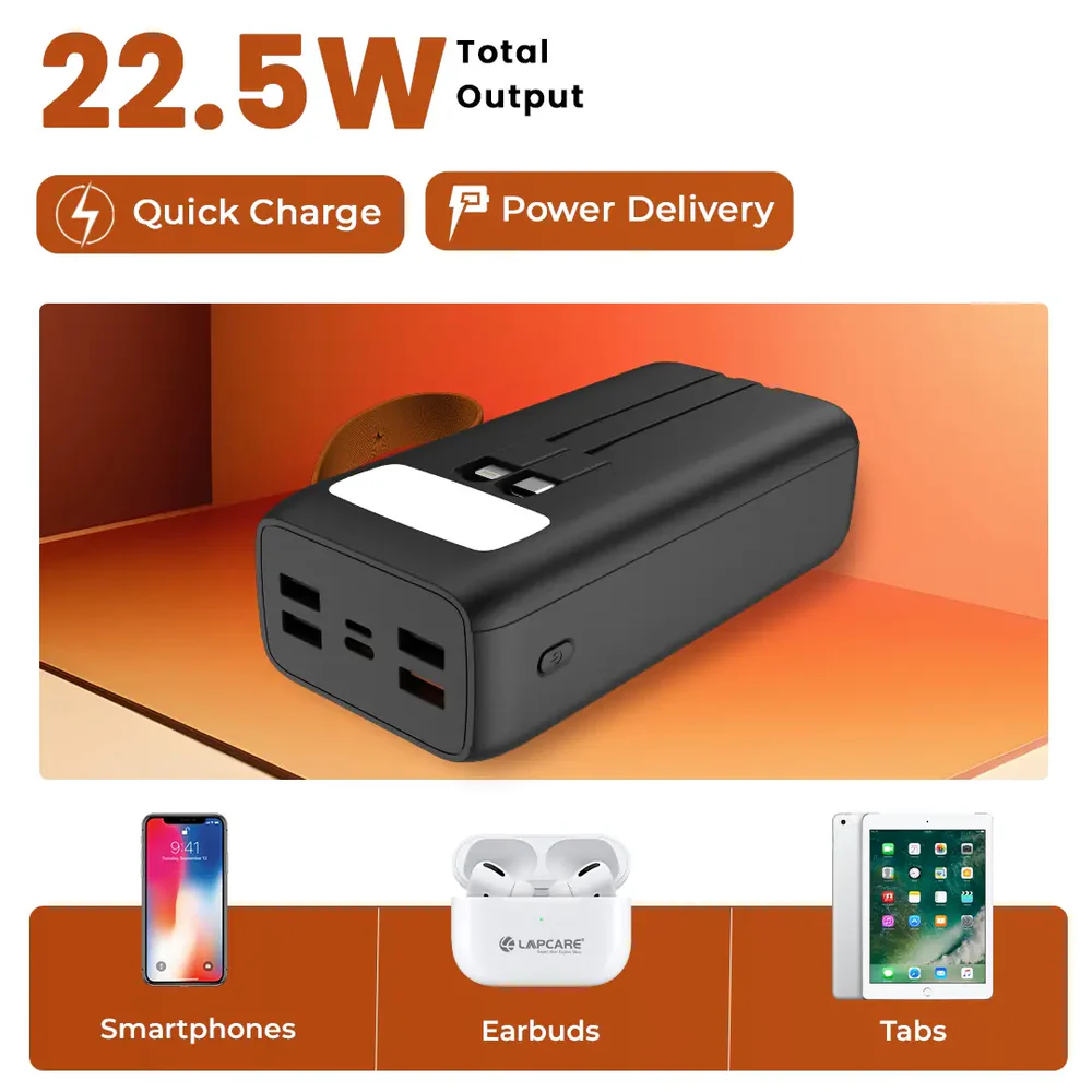 Lapcare 30k mAh Multi-Port Power Bank Buy Lapcare 30k mAh Multi-Port Power Bank in bulk for Corporate Gifting | Corporate Gyft