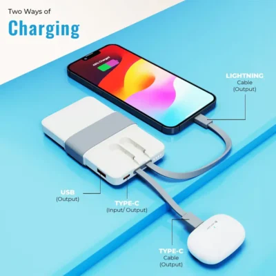 Buy Lapcare Built-In Cable Power Bank - Grey in bulk for Corporate Gifting | Corporate Gyft