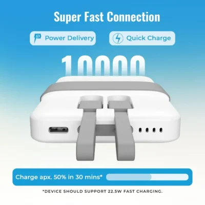 Buy Lapcare Built-In Cable Power Bank - Grey in bulk for Corporate Gifting | Corporate Gyft