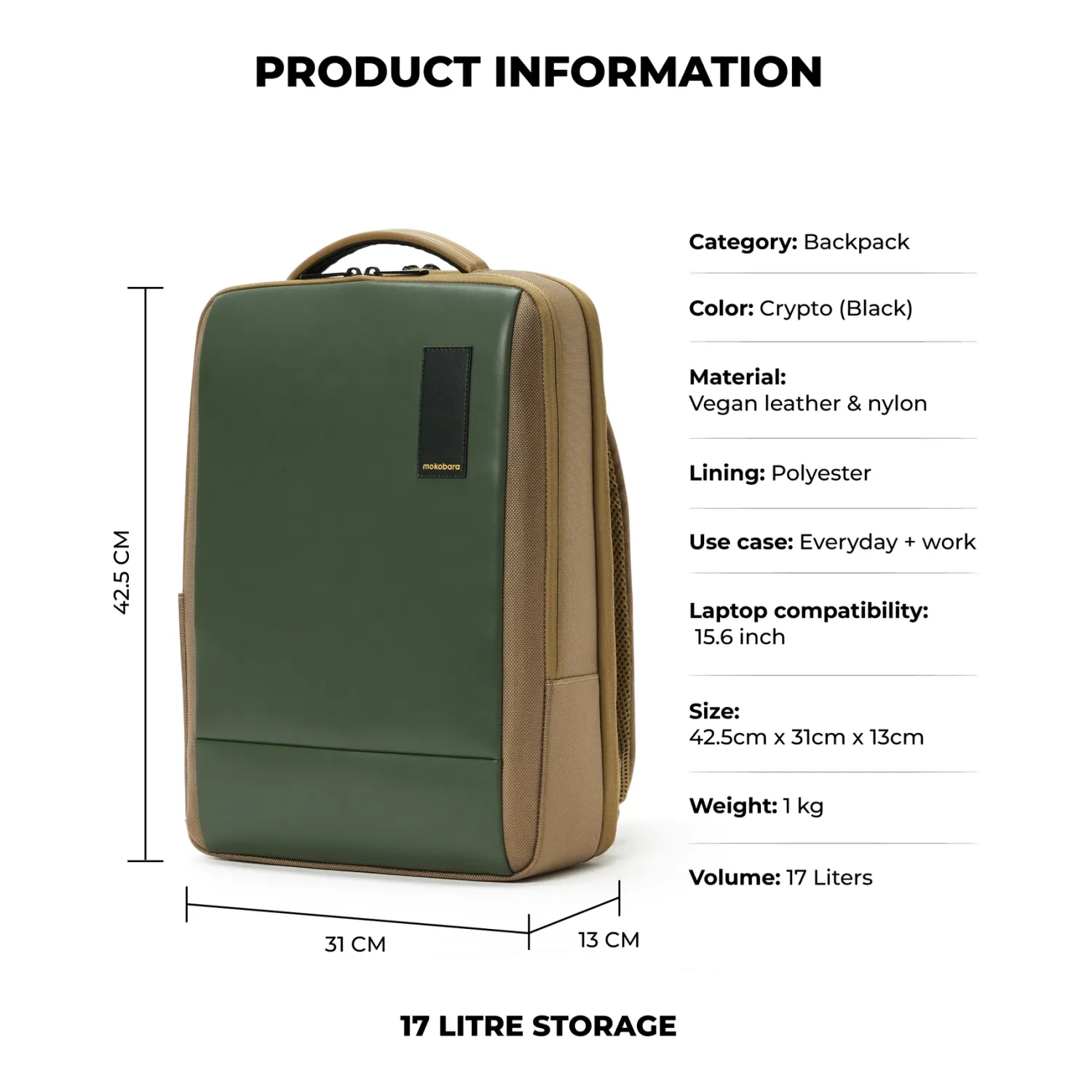 Mokobara The Element Backpack Bag - Green - Image 2