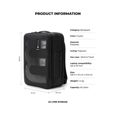 Buy Mokobara The Em Travel Backpack - Black in bulk for Corporate Gifting | Corporate Gyft