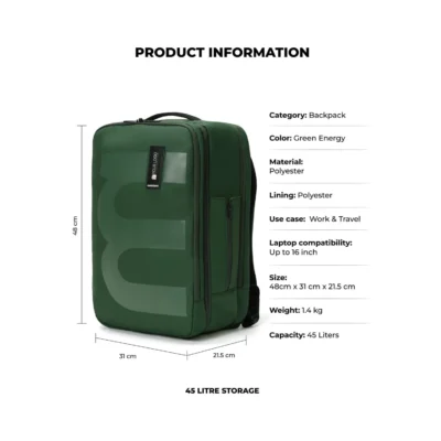Buy Mokobara The Em Travel Backpack - Green in bulk for Corporate Gifting | Corporate Gyft