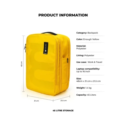 Buy Mokobara The Em Travel Backpack - Yellow in bulk for Corporate Gifting | Corporate Gyft