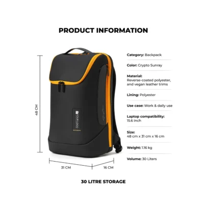 Buy Mokobara 30L Transit Backpack - Black with Yellow in bulk for Corporate Gifting | Corporate Gyft