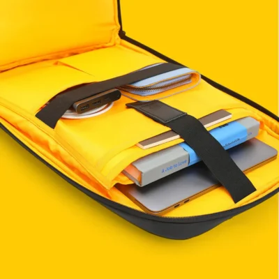 Buy Mokobara 30L Transit Backpack - Black with Yellow in bulk for Corporate Gifting | Corporate Gyft