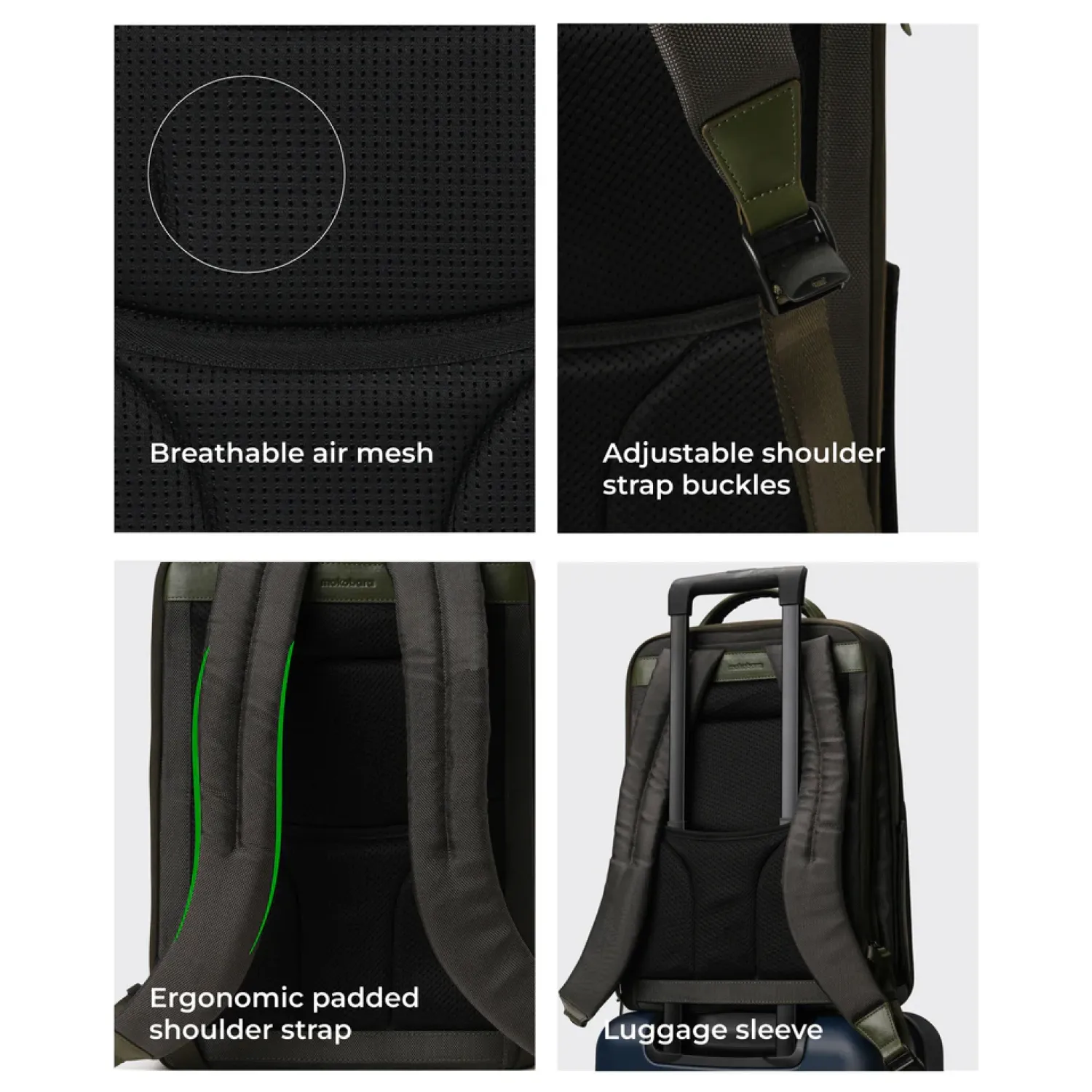 Mokobara Work Backpack - Olive Green - Image 10