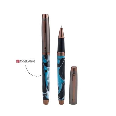 Buy Elite Distinct Blue Marble Roller Pen in bulk for Corporate Gifting | Corporate Gyft