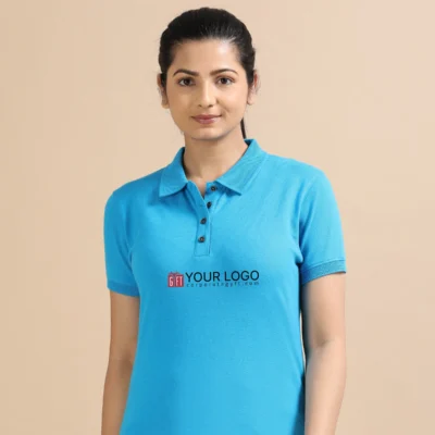 Buy Female Sustainable Smart Polos - Aqua Blue in bulk for Corporate Gifting | Corporate Gyft