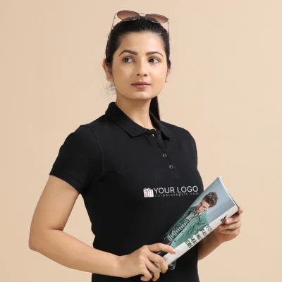 Buy Female Sustainable Smart Polos - Classic Black in bulk for Corporate Gifting | Corporate Gyft