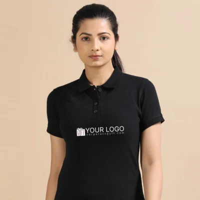 Buy Female Sustainable Smart Polos - Classic Black in bulk for Corporate Gifting | Corporate Gyft