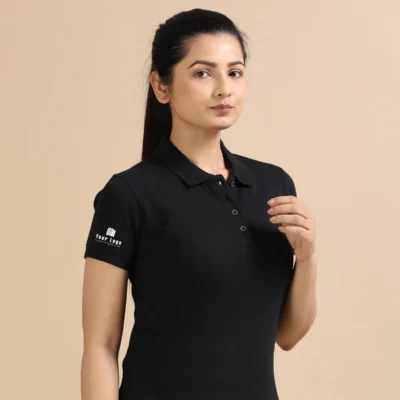 Buy Female Sustainable Smart Polos - Classic Black in bulk for Corporate Gifting | Corporate Gyft