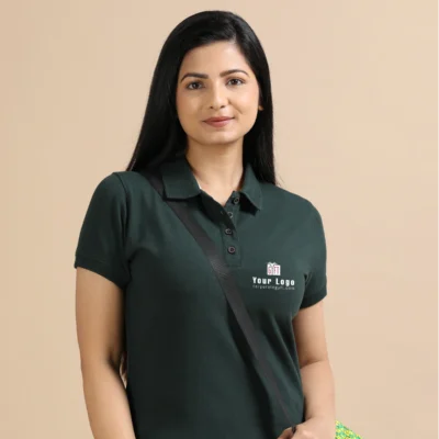 Buy Female Sustainable Smart Polos - Forest Green in bulk for Corporate Gifting | Corporate Gyft