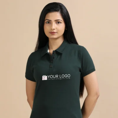 Buy Female Sustainable Smart Polos - Forest Green in bulk for Corporate Gifting | Corporate Gyft