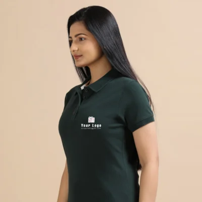 Buy Female Sustainable Smart Polos - Forest Green in bulk for Corporate Gifting | Corporate Gyft