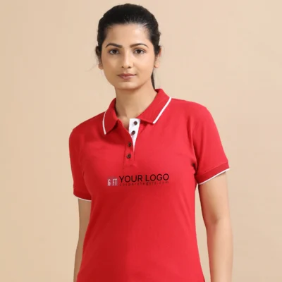 Buy Female Sustainable Smart Polos - Heather Red in bulk for Corporate Gifting | Corporate Gyft