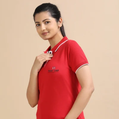 Buy Female Sustainable Smart Polos - Heather Red in bulk for Corporate Gifting | Corporate Gyft
