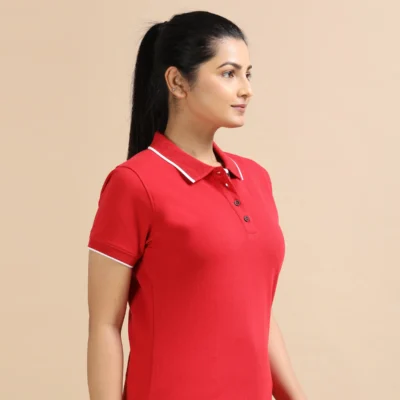 Buy Female Sustainable Smart Polos - Heather Red in bulk for Corporate Gifting | Corporate Gyft