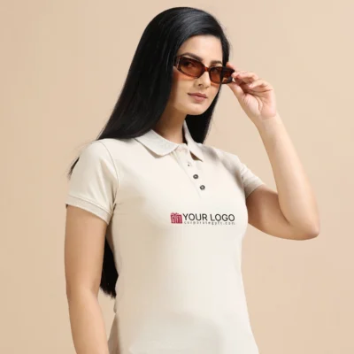 Buy Female Sustainable Smart Polos - Sand Beige in bulk for Corporate Gifting | Corporate Gyft