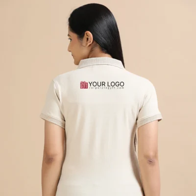 Buy Female Sustainable Smart Polos - Sand Beige in bulk for Corporate Gifting | Corporate Gyft