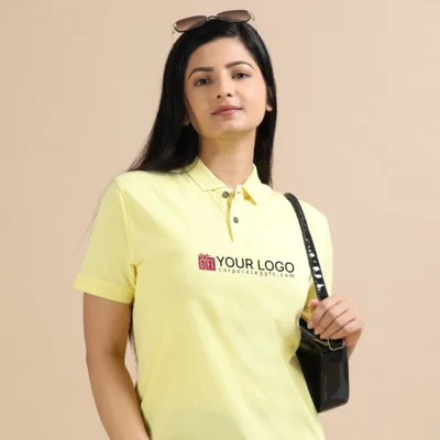 Buy Female Sustainable Smart Polos - Sunrise Yellow in bulk for Corporate Gifting | Corporate Gyft
