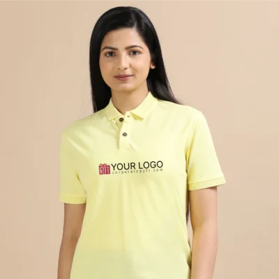 Buy Female Sustainable Smart Polos - Sunrise Yellow in bulk for Corporate Gifting | Corporate Gyft