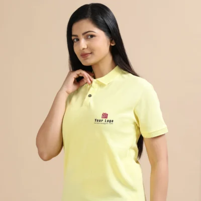 Buy Female Sustainable Smart Polos - Sunrise Yellow in bulk for Corporate Gifting | Corporate Gyft