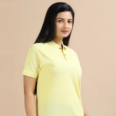 Buy Female Sustainable Smart Polos - Sunrise Yellow in bulk for Corporate Gifting | Corporate Gyft