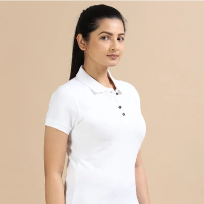 Buy Female Sustainable Smart Polos - White in bulk for Corporate Gifting | Corporate Gyft