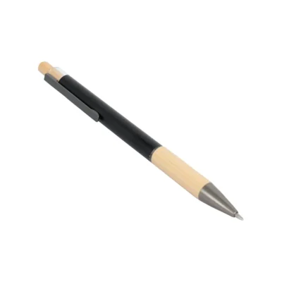 Buy Caneta Metal Pen with Bamboo Grip - Black in bulk for Corporate Gifting | Corporate Gyft
