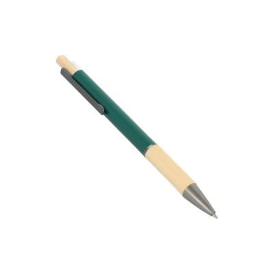 Buy Caneta Metal Pen with Bamboo Grip - Green in bulk for Corporate Gifting | Corporate Gyft
