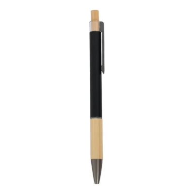 Buy Caneta Metal Pen with Bamboo Grip - Black in bulk for Corporate Gifting | Corporate Gyft
