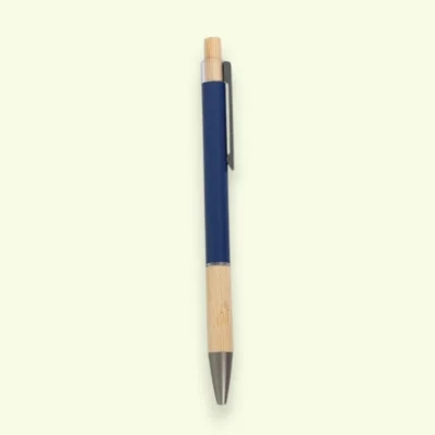 Buy Caneta Metal Pen with Bamboo Grip - Blue in bulk for Corporate Gifting | Corporate Gyft