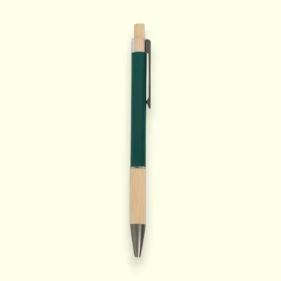 Buy Caneta Metal Pen with Bamboo Grip - Green in bulk for Corporate Gifting | Corporate Gyft