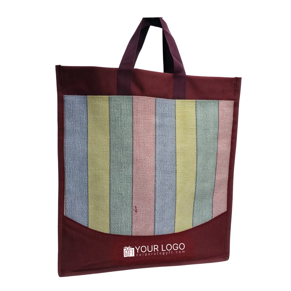 Striped Pocket Tote Bag