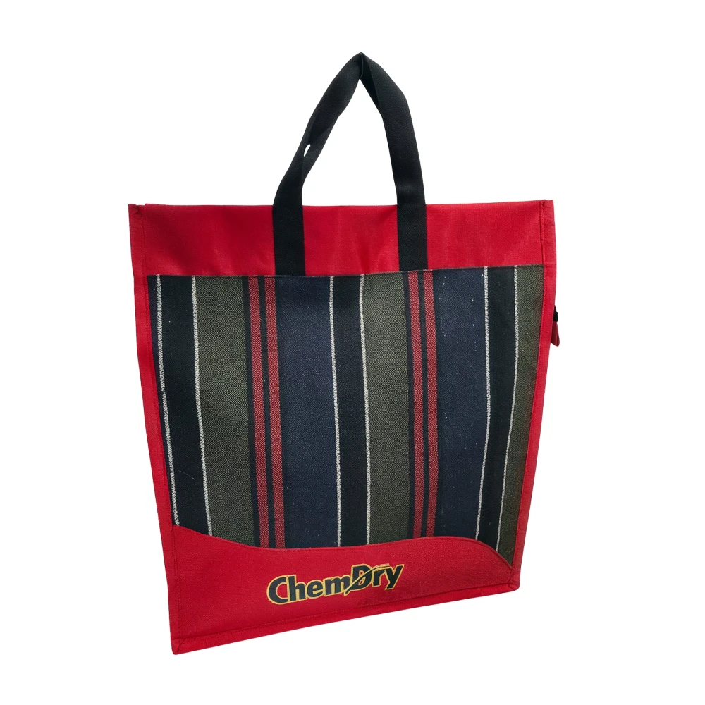 Striped Panel Canvas Tote - Image 2