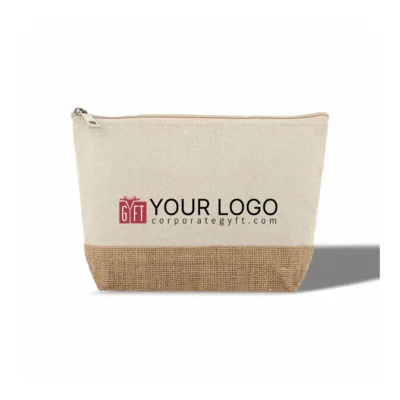 Buy Handmade Jute Zipper Pouch in bulk for Corporate Gifting | Corporate Gyft