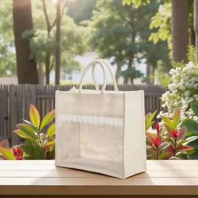 Buy Cotton Lamination Window Bag in bulk for Corporate Gifting | Corporate Gyft