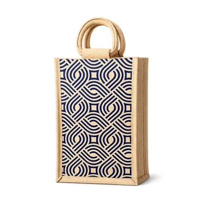 Buy Natural Jute Double Bottle Bag in bulk for Corporate Gifting | Corporate Gyft