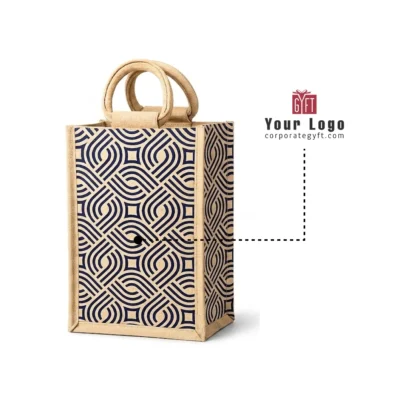 Buy Natural Jute Double Bottle Bag in bulk for Corporate Gifting | Corporate Gyft