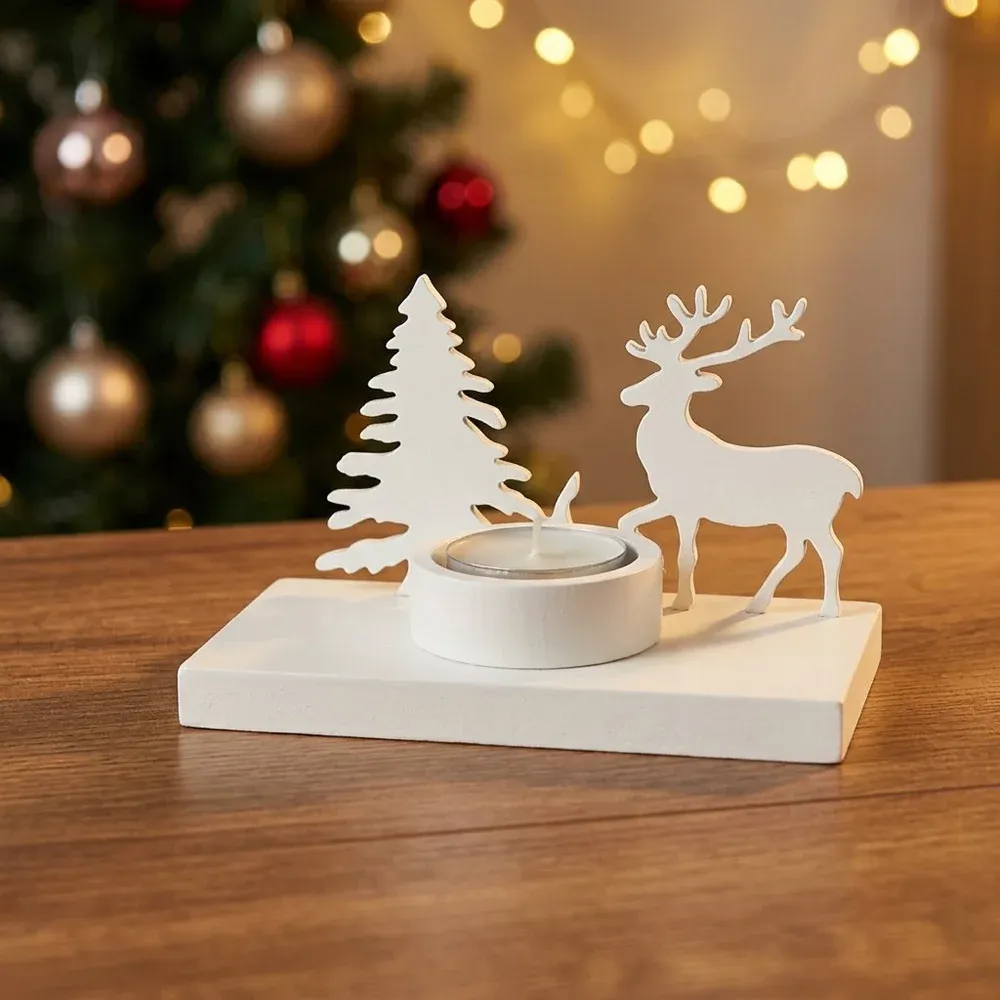 Christmas Tree and Reindeer Tealight Holder
