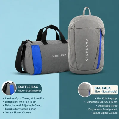 Buy Giordano Eco Duffel and Backpack Combo Set in bulk for Corporate Gifting | Corporate Gyft