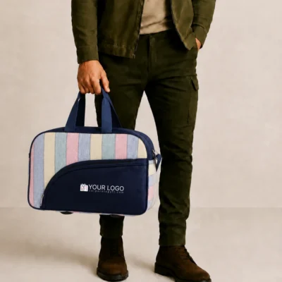 Buy Striped Pattern Duffle Bag in bulk for Corporate Gifting | Corporate Gyft