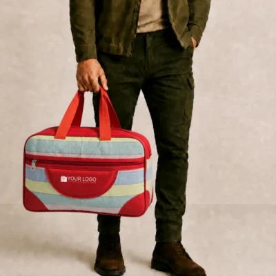 Buy Multicolor Striped Duffle Bag in bulk for Corporate Gifting | Corporate Gyft